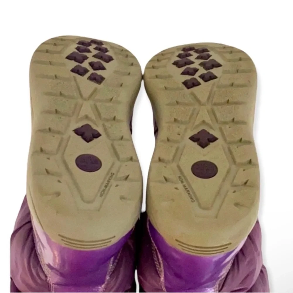Authentic Timberland purple leather waterproof winter rain boots sz 5.5 big girl